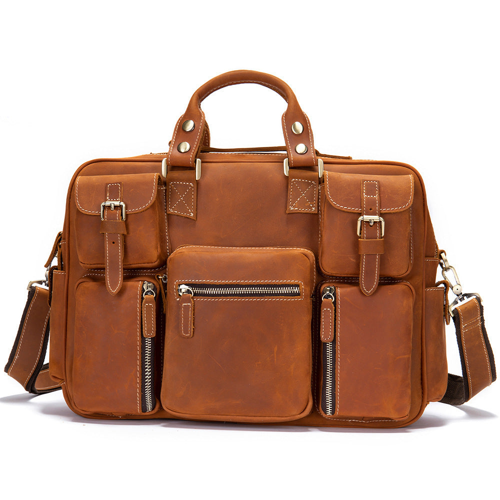 Men's Horse Leather Vintage Top Layer Cowhide Men's Shoulder Bags