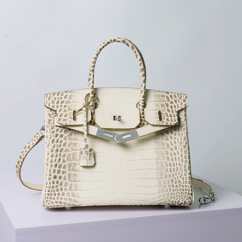 Crocodile Pattern Portable Genuine Leather Himalayan Bags