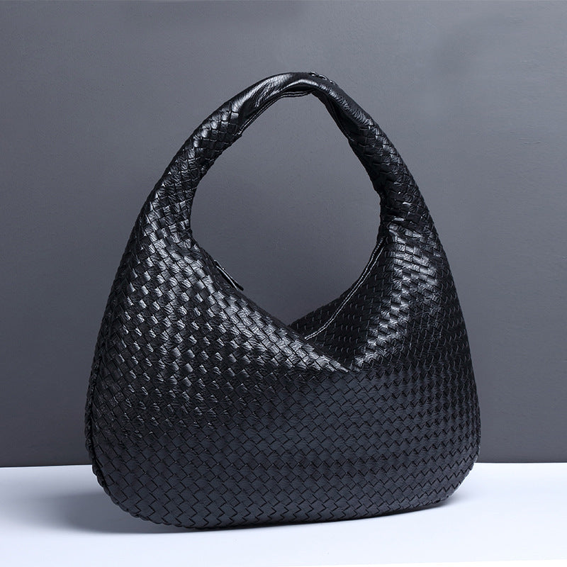 Women's Crescent Woven Large Capacity Simple Croissant Armpit Bags