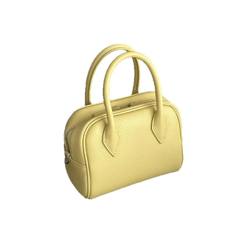 Women's First Layer Cowhide Boston Genuine Leather Handbags