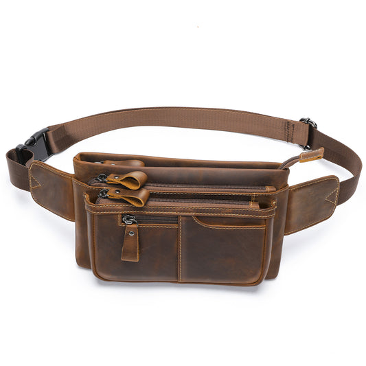 Men's Genuine Leather Retro Mobile First Layer Men's Waist Packs