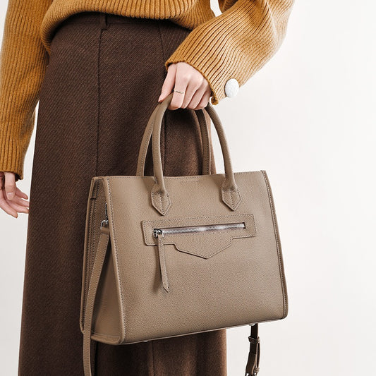Women's Design Commuting Large Genuine Leather Capacity Retro Tote Bags