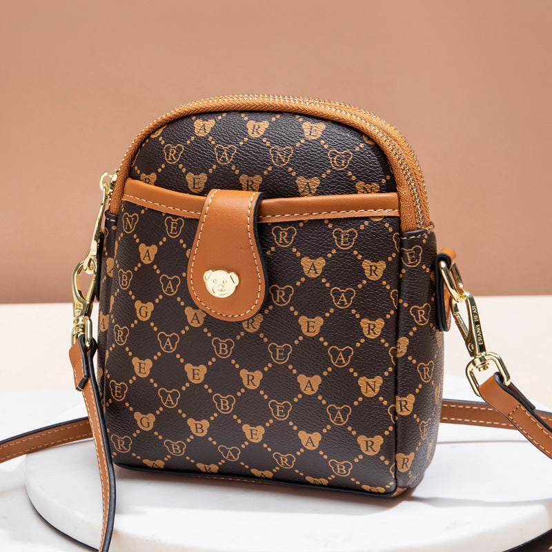 Women's Bear Attachment Mobile Fashion Mini Walking Crossbody Bags