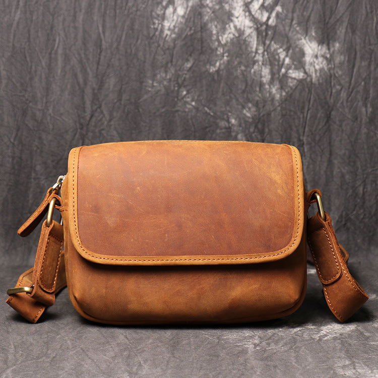 Women's & Men's & Retro Crazy Horse Leather Men's Shoulder Bags