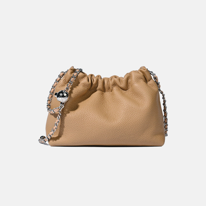 Women's Leather Fashion Versatile Chain Female Golden Crossbody Bags