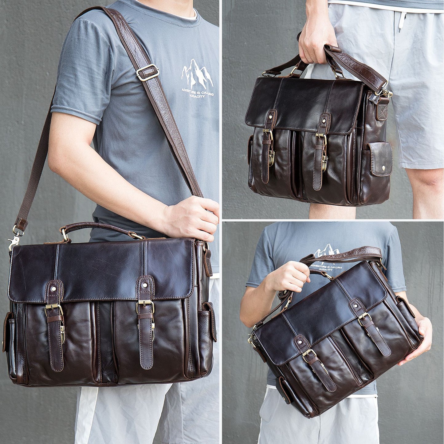 Men's Capacity First Layer Cowhide Inch Computer Men's Briefcases