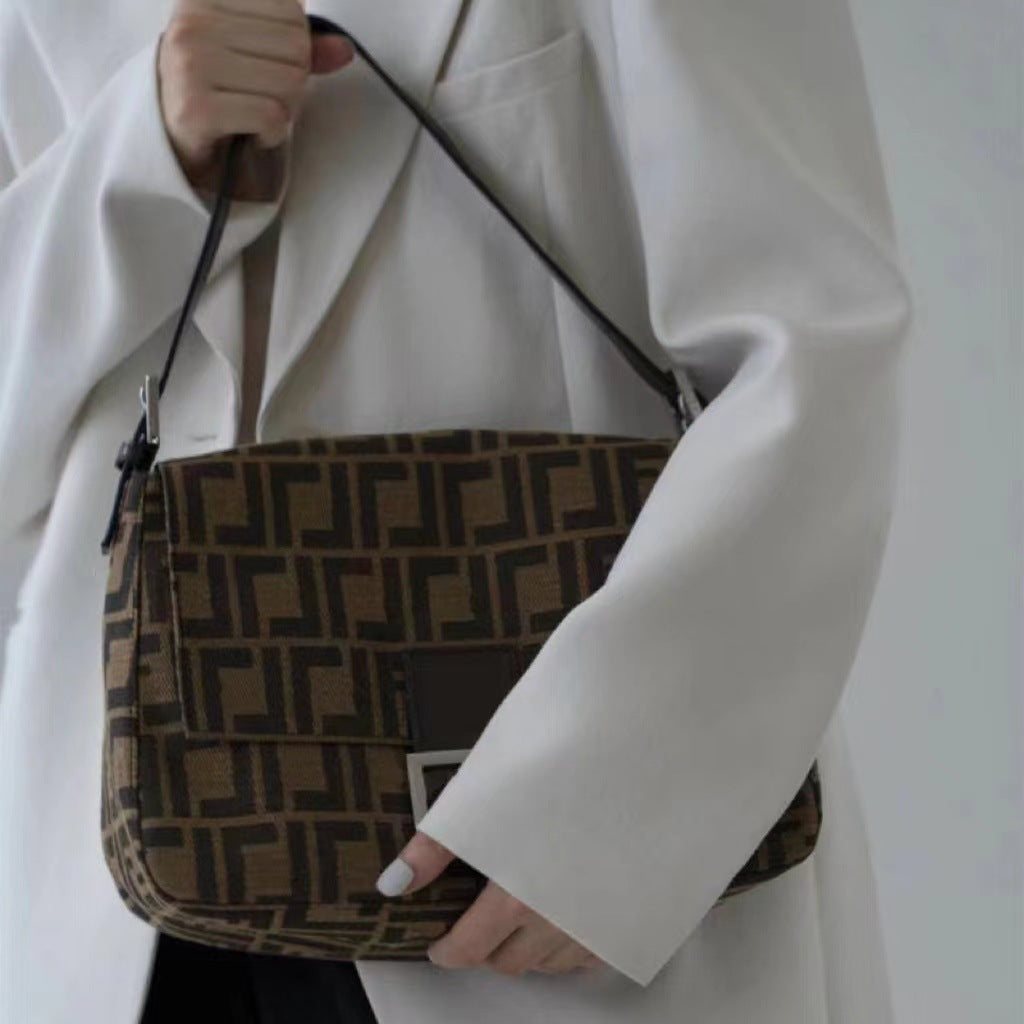 Cream Baguette Vegetable Tanned Leather Retro Bags
