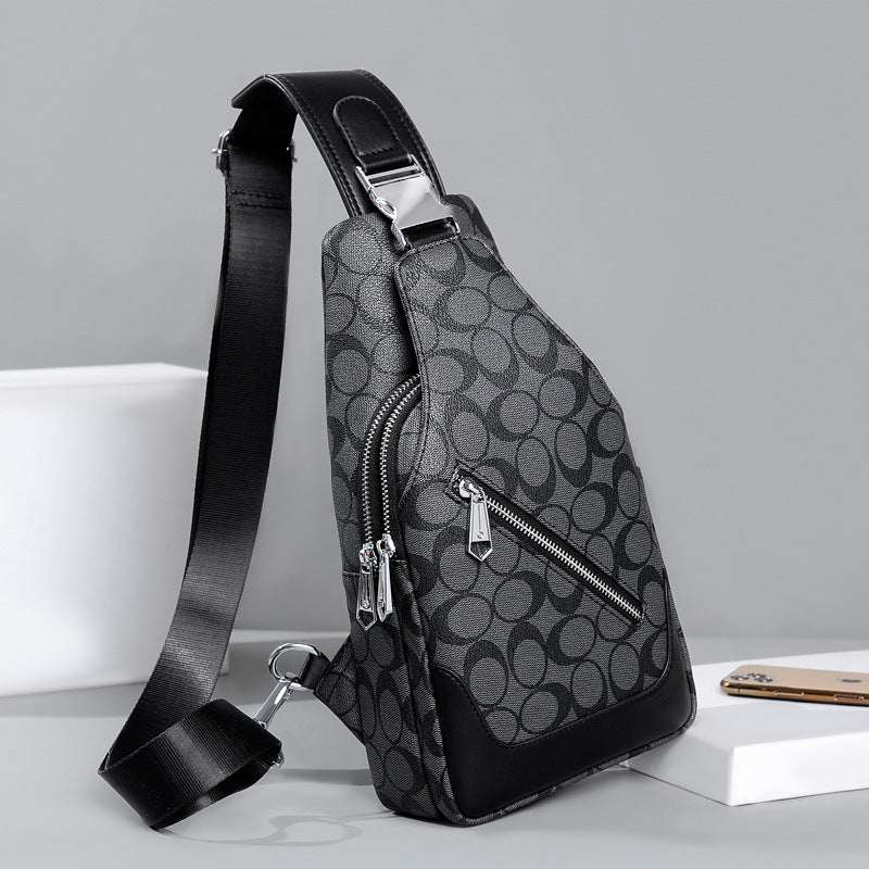 Men's Stylish Popular Trendy Fashion Plaid Men's Chest Bags