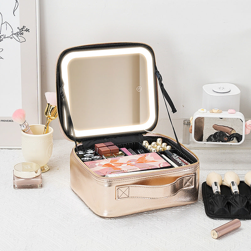 Mirror With Light Makeup Fixing Artist Cosmetic Cases
