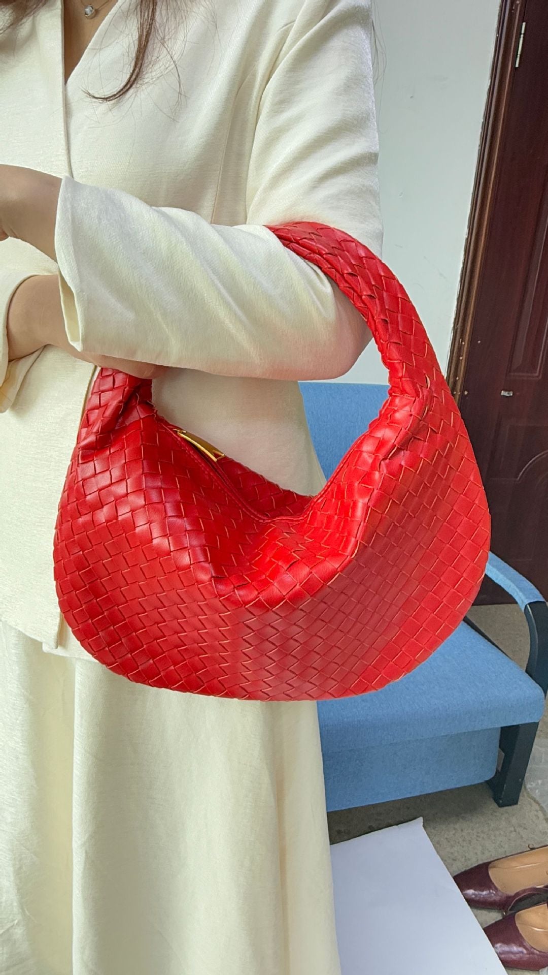 Women's High-grade Woven Stylish Underarm Large Capacity Tote Bags