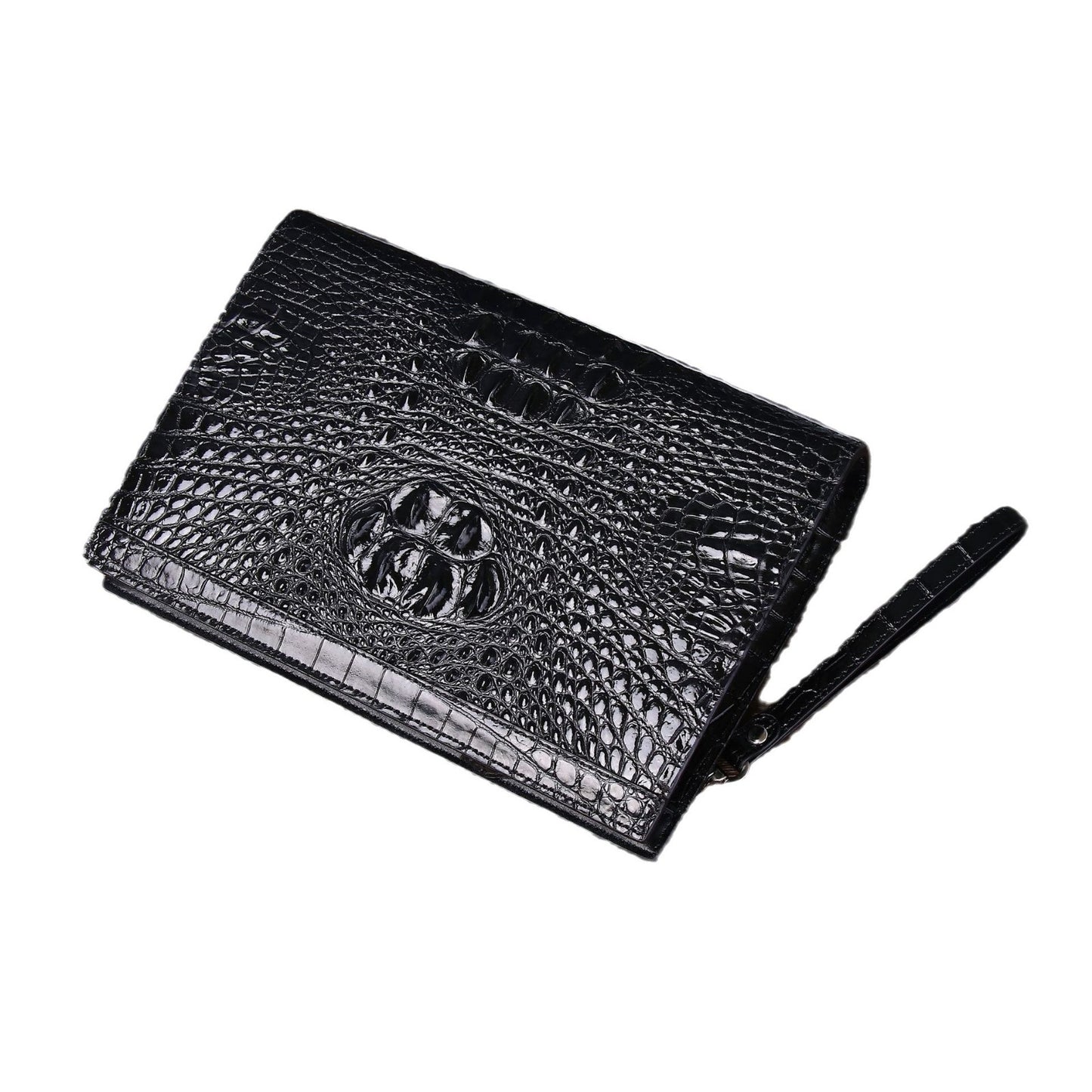 Men's Fishbone Pattern Large Fashion Envelope Classic Men's Handbags