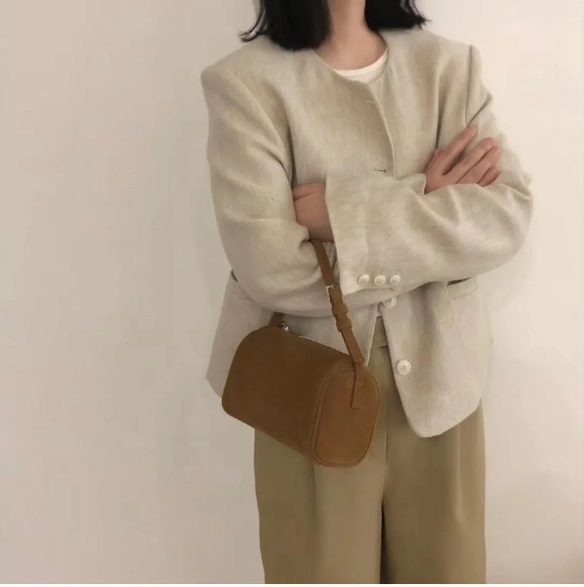 Pen Suede Leather Underarm Mini Pencil Shoulder Bags
