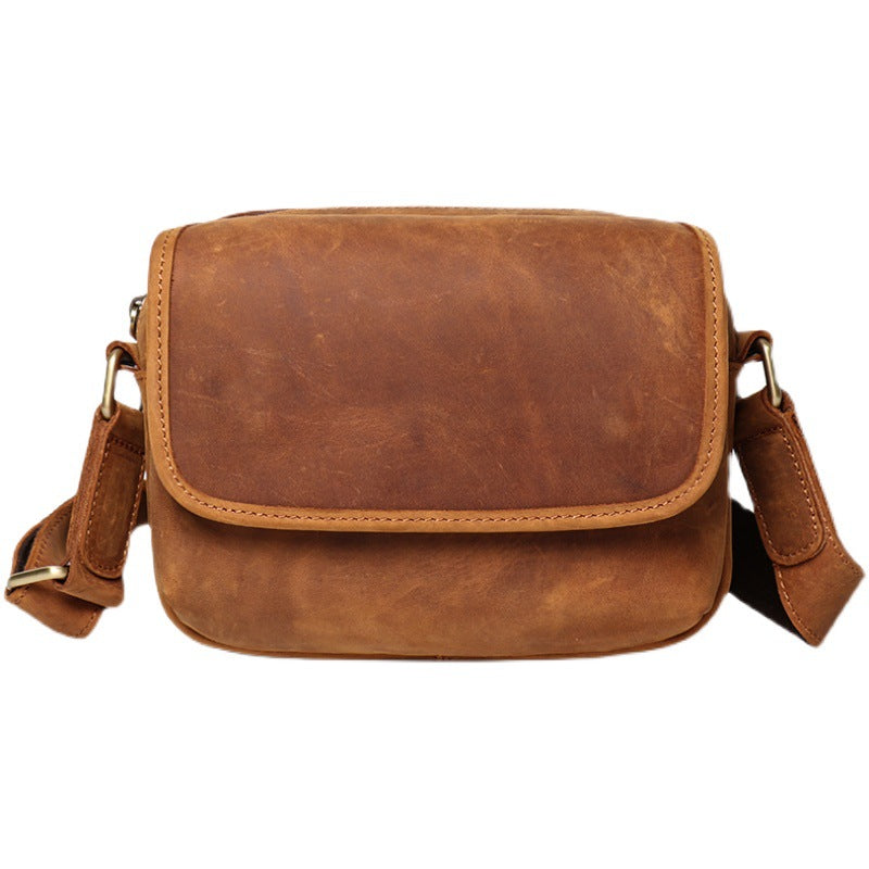Women's & Men's & Retro Crazy Horse Leather Men's Shoulder Bags