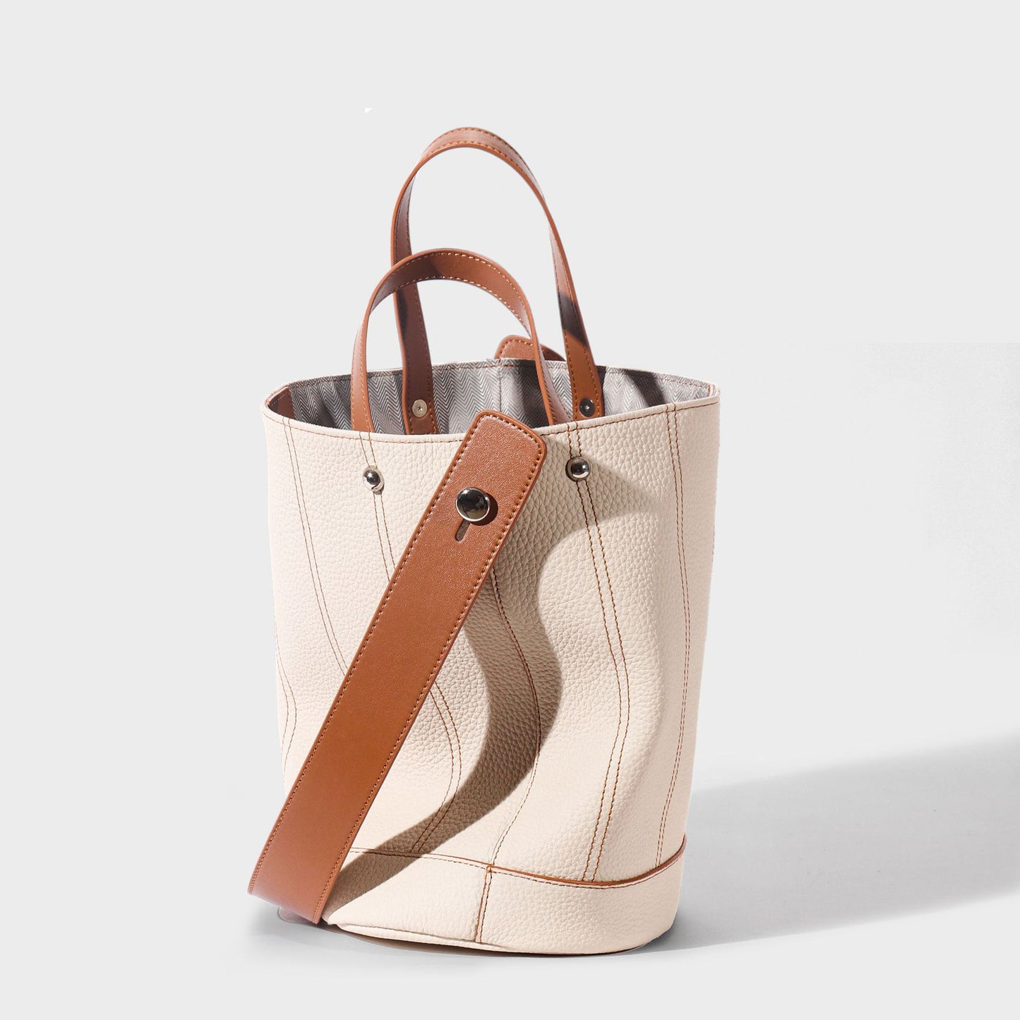 Women's Niche High-grade Genuine Leather Light Luxury Bucket Bags