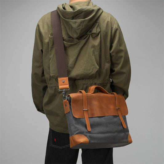 Men's Vintage Large Capacity Portable Canvas Computer Men's Messenger Bags