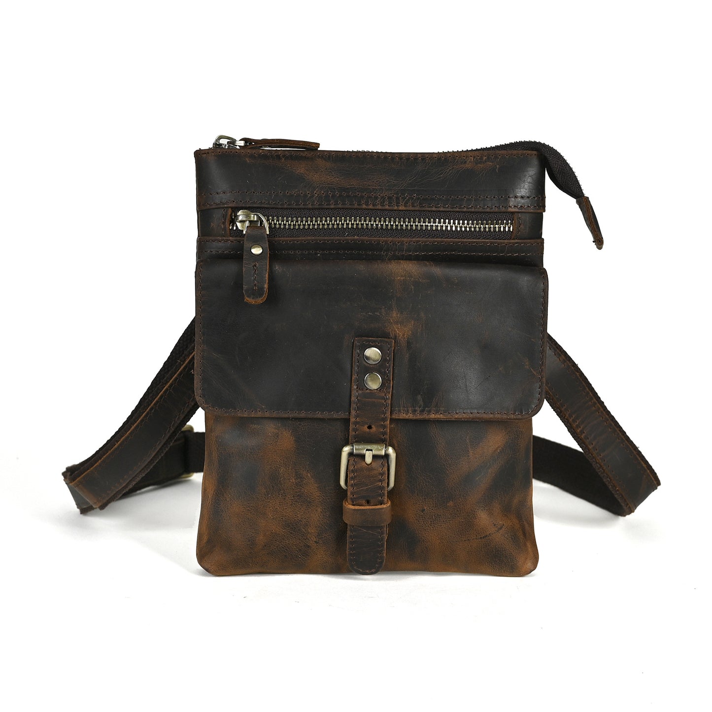 Men's Layer Oil Wax Skin Cowhide Retro Men's Chest Bags
