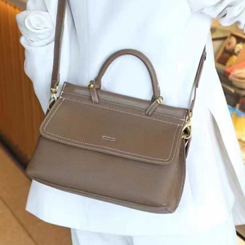 Women's First Layer Cowhide Leather Commuter Large Handbags