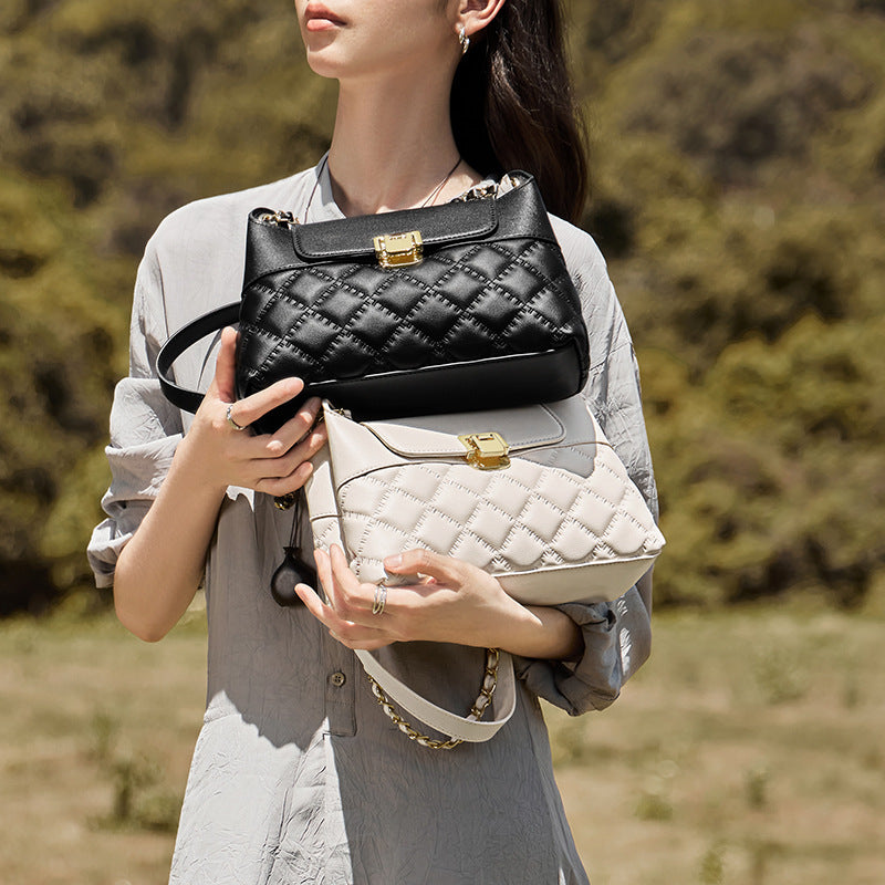 Women's Creative Slouchy Chain Genuine Leather Shoulder Bags