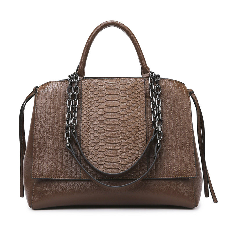 High-grade Crocodile Pattern Chain Fashion Large Tote Bags