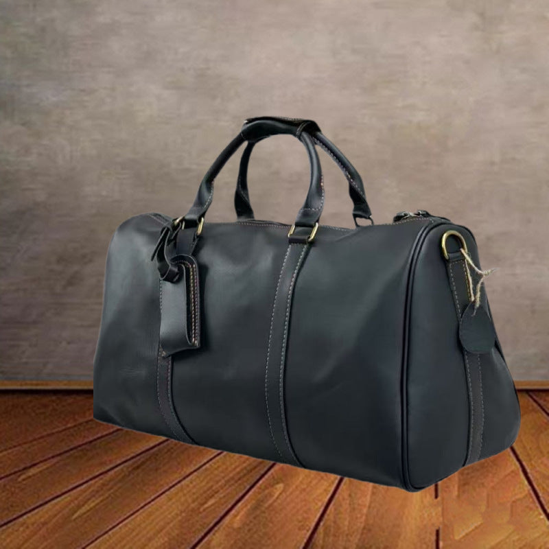 Women's & Men's & Genuine Leather Portable Fitness Travel Bags