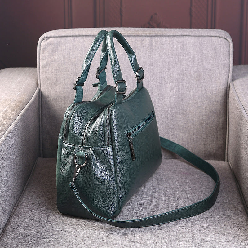 Women's With Frosted Cowhide Simple Versatile Large Bags