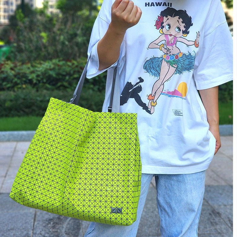 Women's Original Autumn Geometric Silicone Rhombus Large Capacity Tote Bags