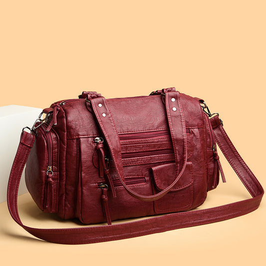 Women's Pocket Motorcycle Advanced Texture Fashion Commuter Shoulder Bags