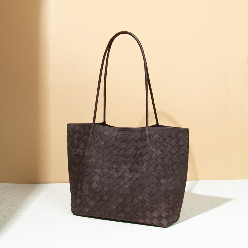 Hand-woven Underarm Large Capacity Frosted Vintage Tote Bags