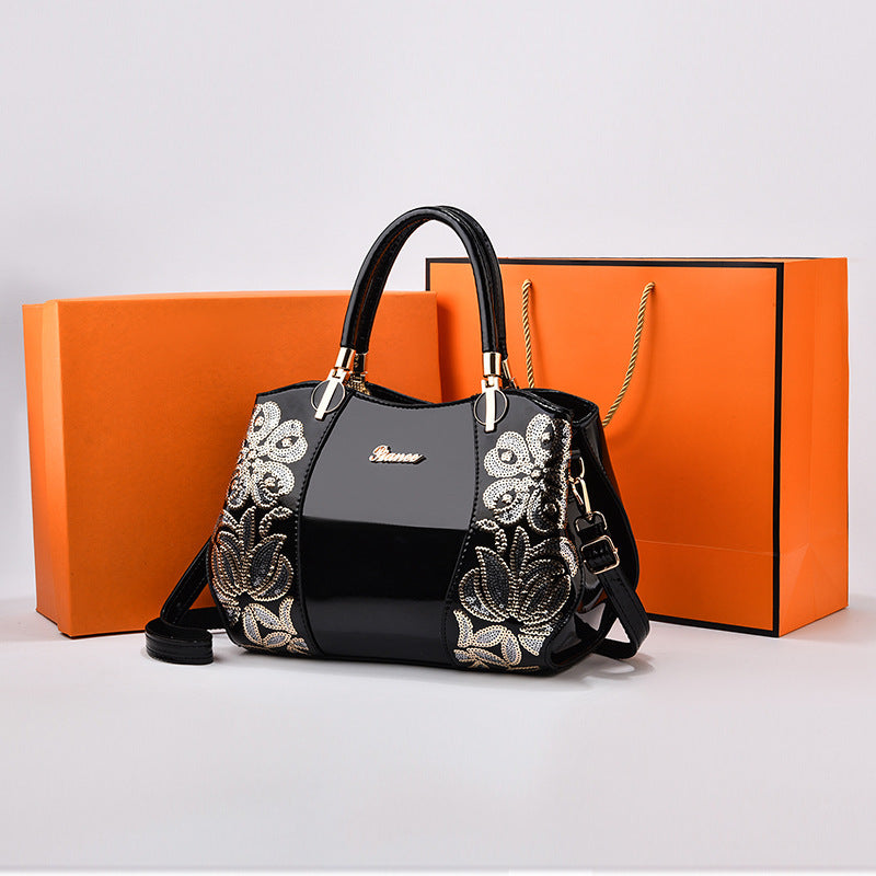 Women's Fei Zi Boston Elegant Patent Leather Bags