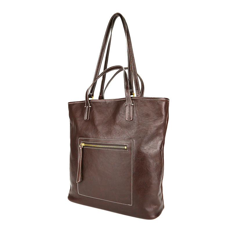 Women's Layer Cowhide Vegetable Tanned Leather Commuter Bags