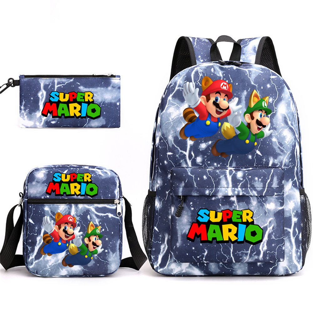 Game Mario Super Mary Three-piece Cartoon Middle School Students' Schoolbags