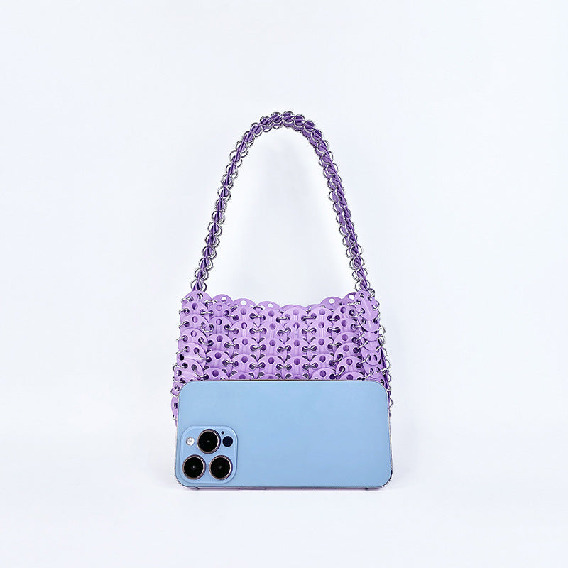 Women's Painted Iron Sequins Solid Color Portable Armpit Bags