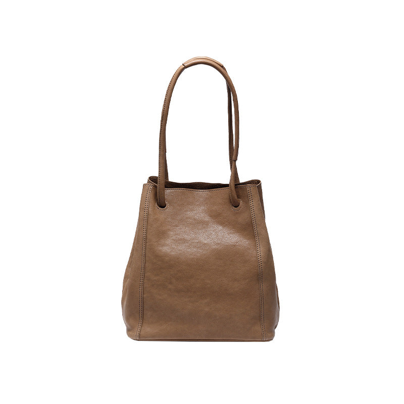 Women's Leather Niche Commuter Large Capacity First Bucket Bags