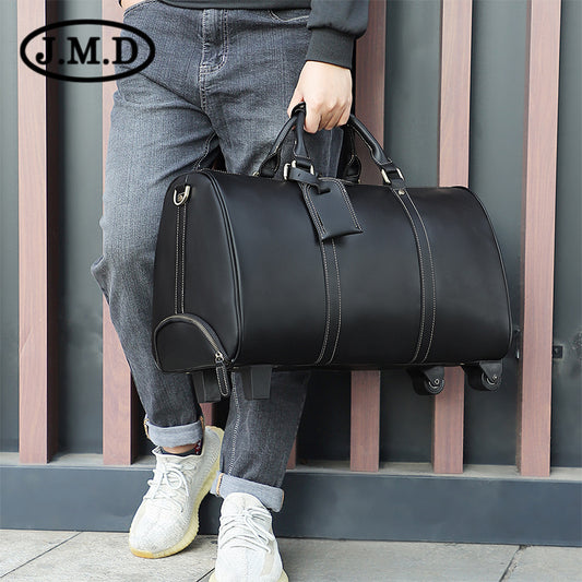 Men's Trendy Leather Large Capacity Durable Travel Bags