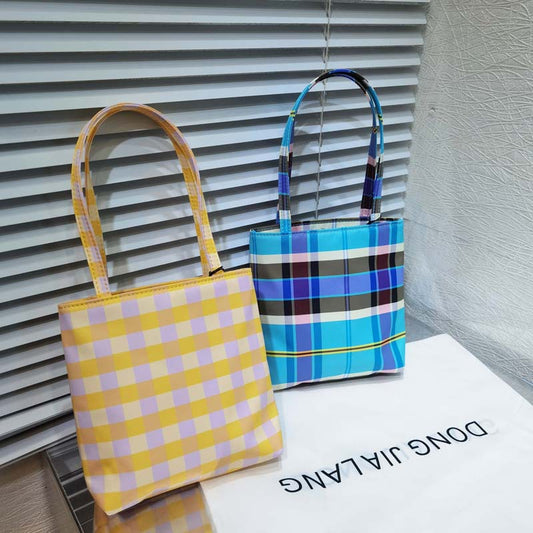 Women's Trendy Printed Plaid Simple Mini Light Handbags
