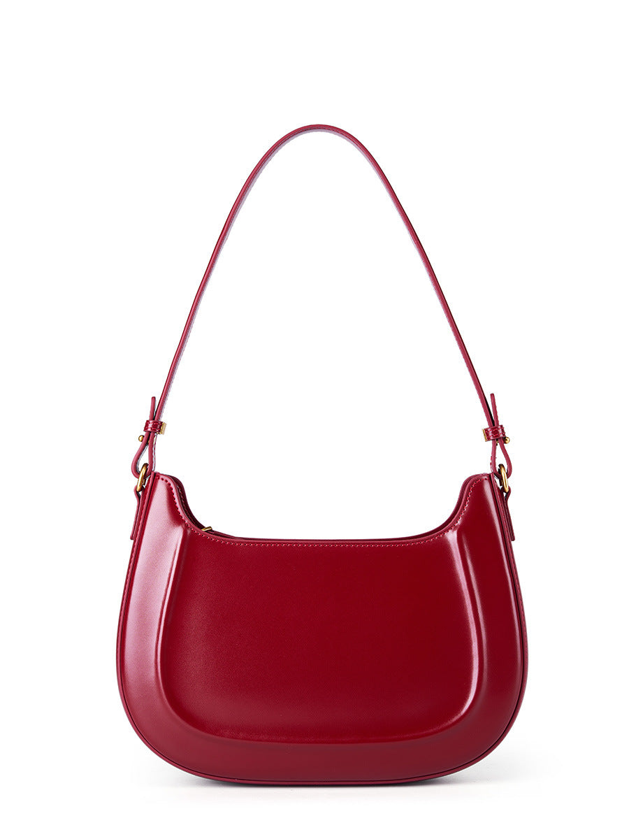 Women's Vintage Saddle Red Wedding Genuine Leather Crossbody Bags
