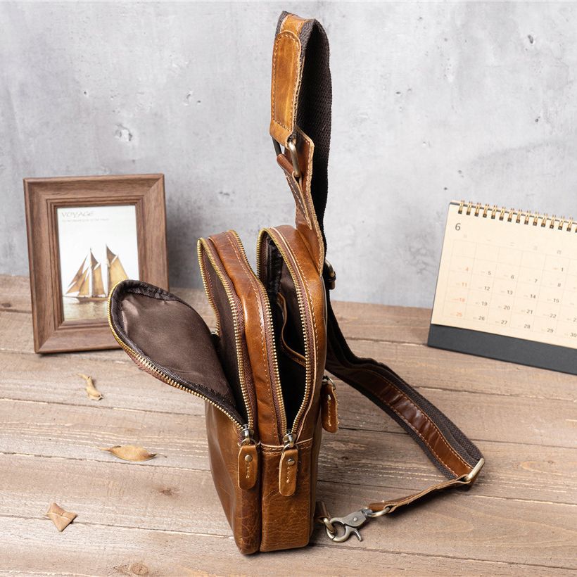 Men's Fashion First Layer Cowhide Korean Trendy Bags