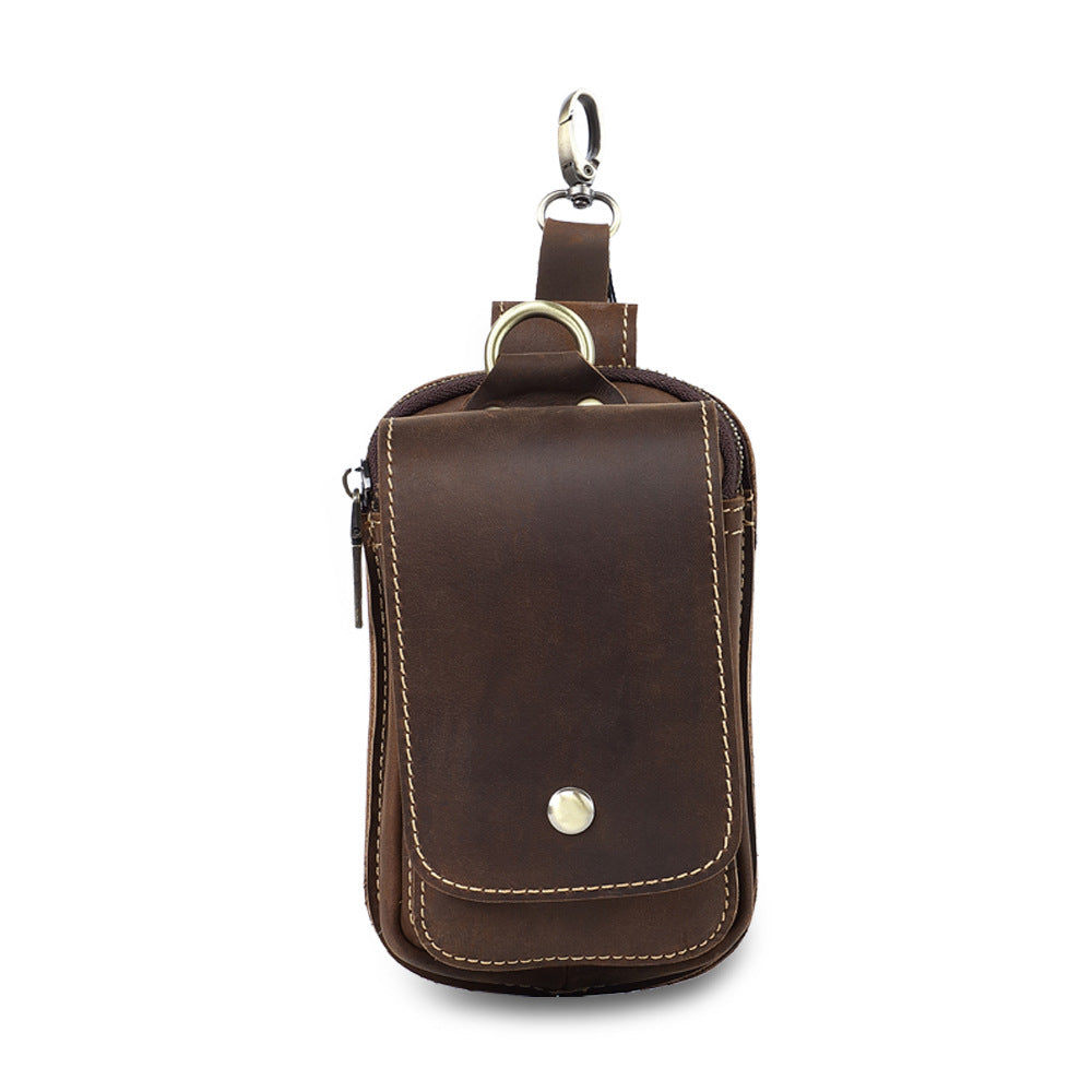 Men's Horse Leather Authentic Mobile First Layer Men's Waist Packs