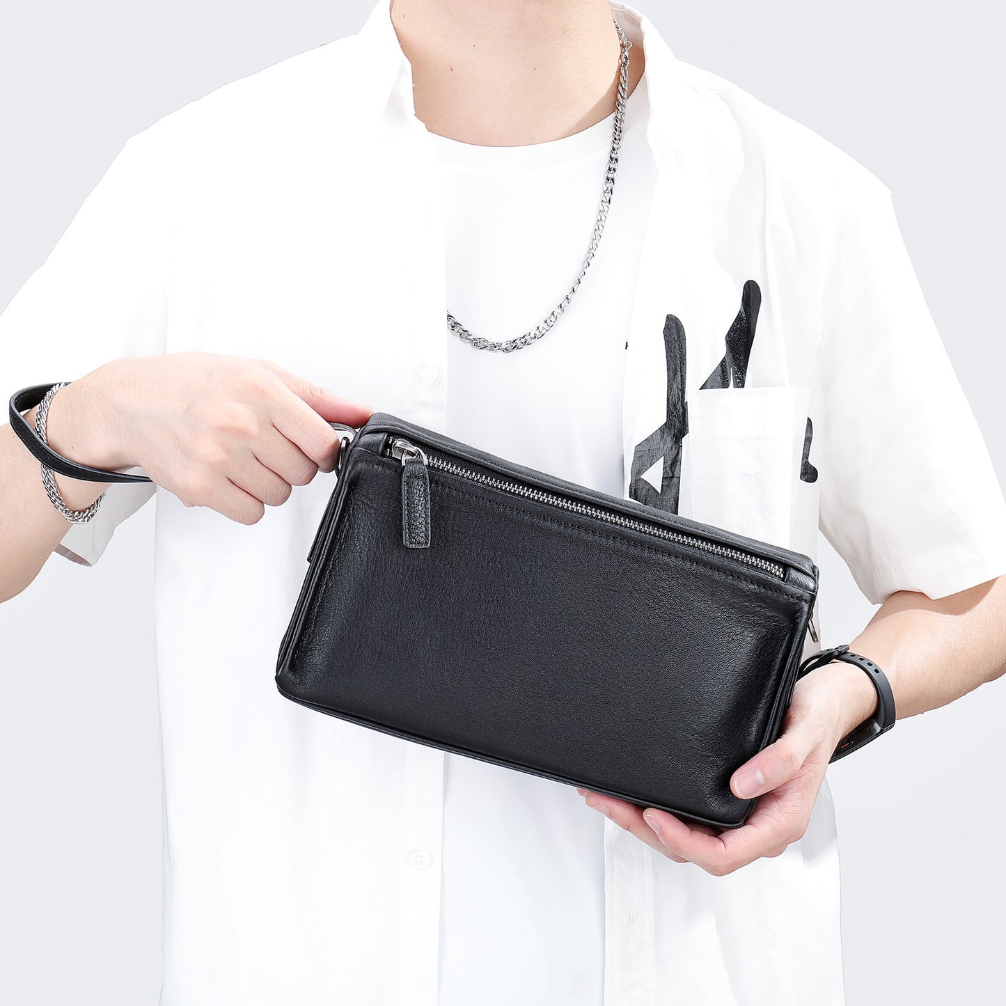 Men's Soft Leather Boutique First Layer Cowhide Men's Shoulder Bags