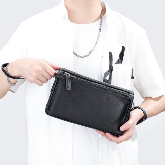 Men's Soft Leather Boutique First Layer Cowhide Men's Shoulder Bags