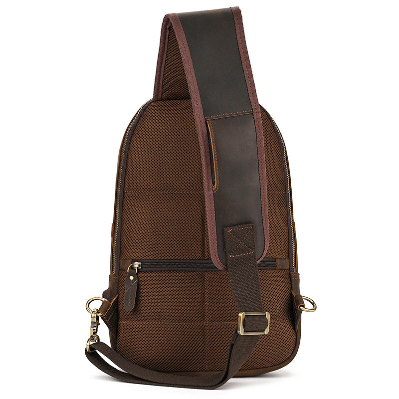 Men's Mouth Large Capacity Retro Crazy Horse First Men's Chest Bags