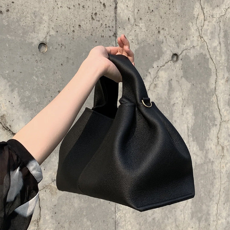 Women's French Minority Solid Color Lunch Box Shoulder Bags