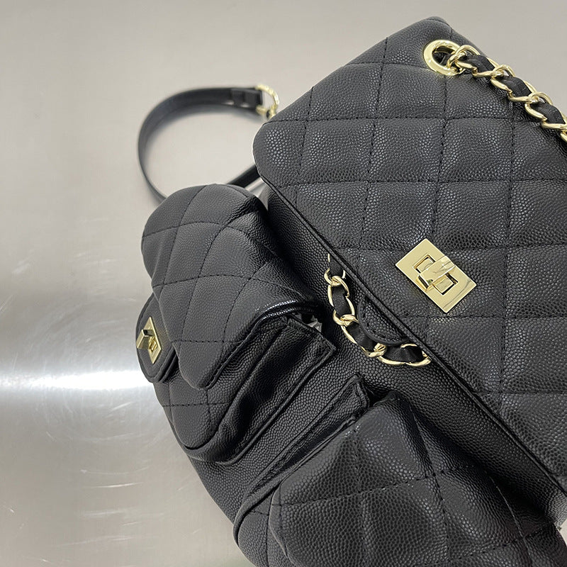 Women's Textured Western Style Diamond Check Simple Shoulder Bags