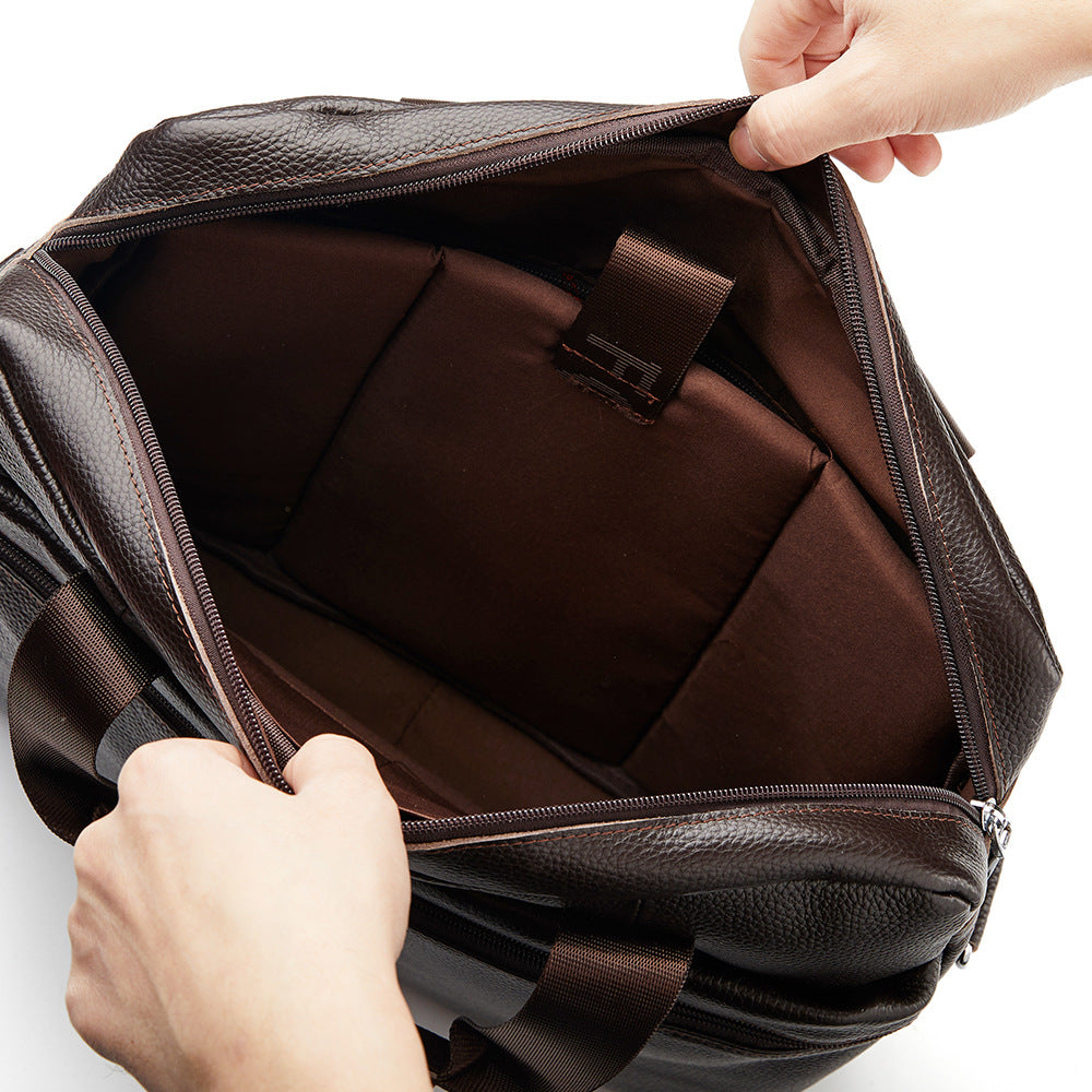 Men's Leather First Layer Cowhide File Men's Briefcases