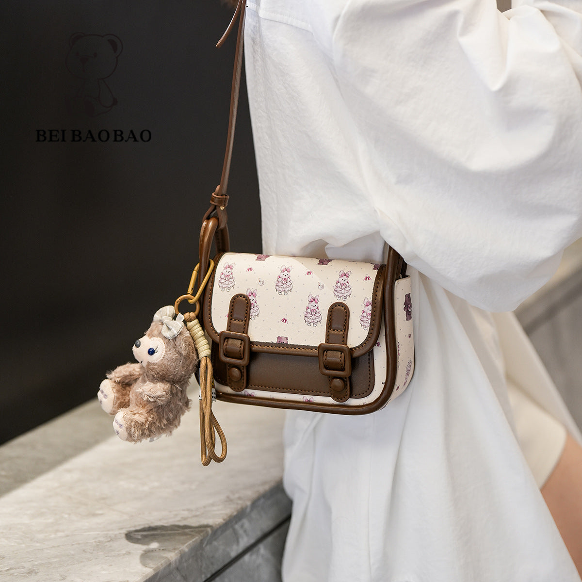 Women's Source Fashion Saddle Cute Bear Crossbody Bags