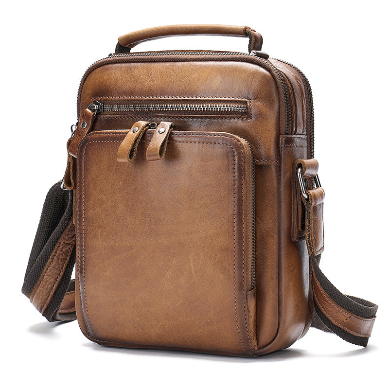 Genuine Leather Retro Crazy Horse Multifunctional Men's Shoulder Bags