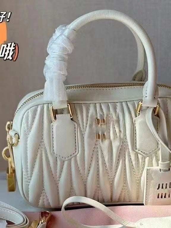 Women's Classic Miao Pleated Boston Bowling Versatile Bags