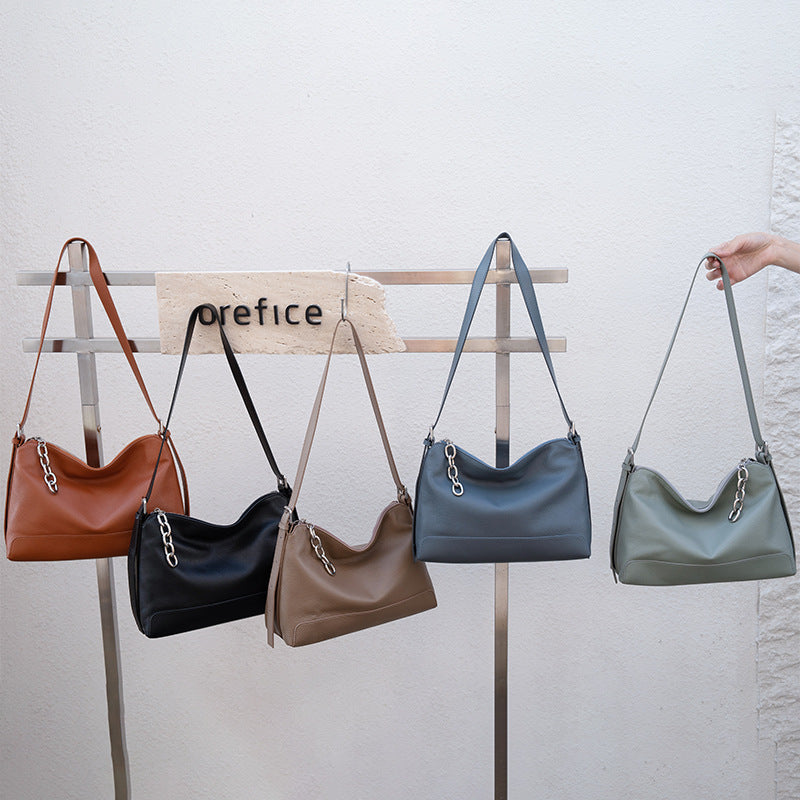 Women's Leather Light Luxury Minority Commuter Natural Shoulder Bags