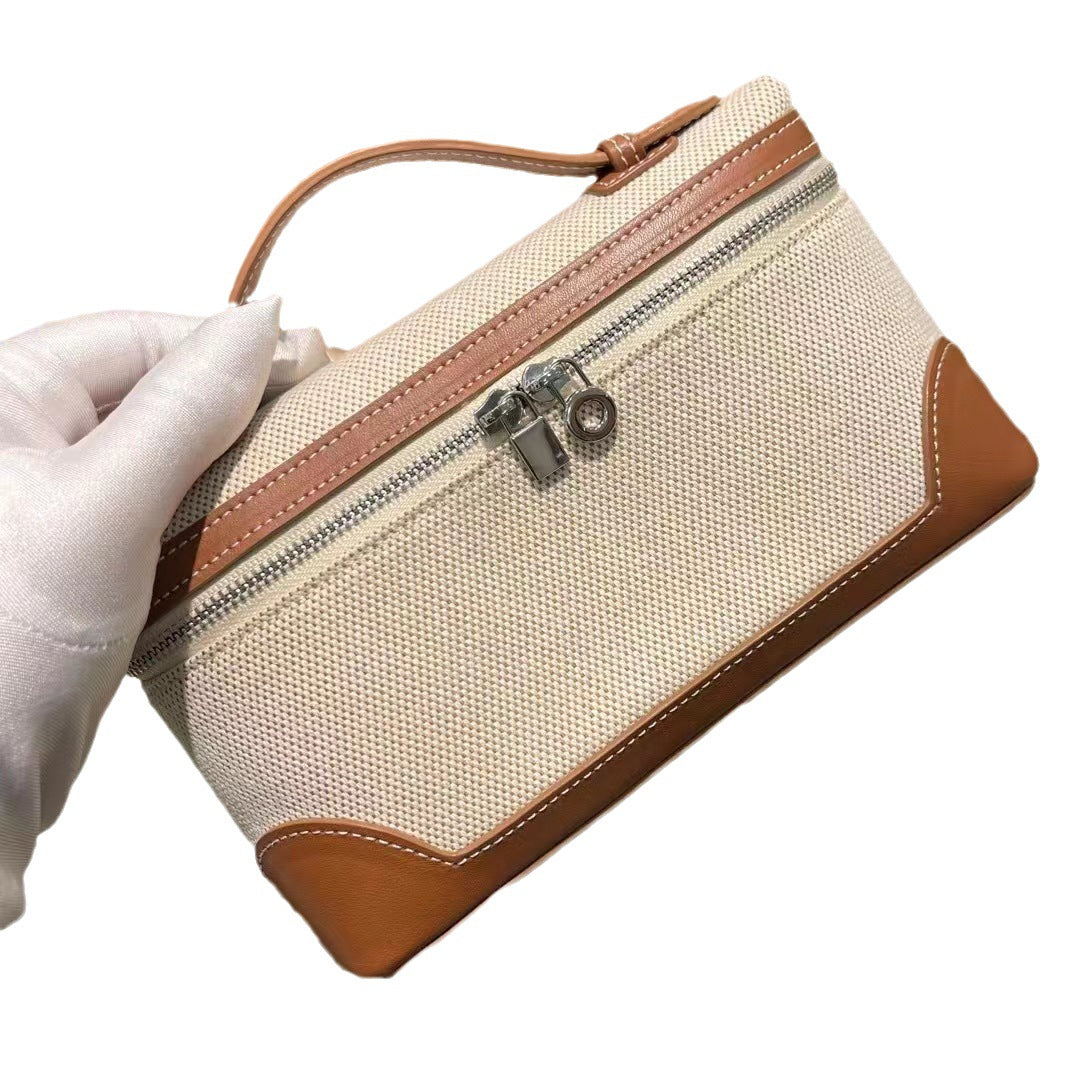 Women's Leather Box Color Collision Design Hand Crossbody Bags