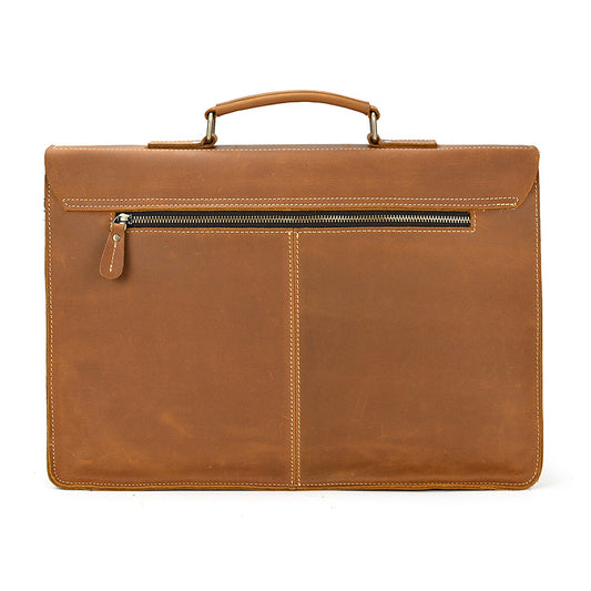 Men's Crazy Horse Leather Vintage Business Trip Men's Briefcases